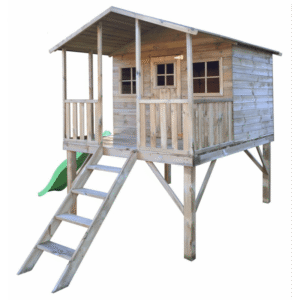 Drewniany domek ogrodowy dla dzieci Gucio ze ślizgiem | Domki ogrodowe dla dzieci | One Product