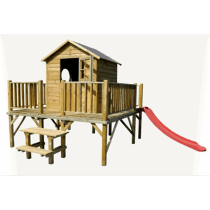 Drewniany domek ogrodowy dla dzieci Maciej ze ślizgiem | Domki ogrodowe dla dzieci | One Product