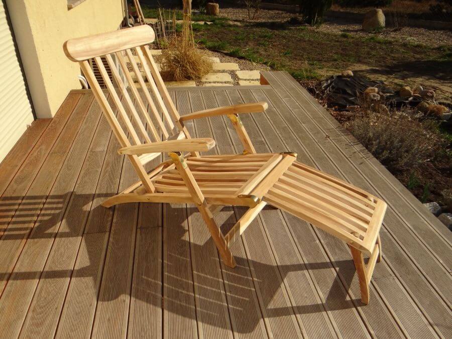 Drewniany leżak ogrodowy City – teak