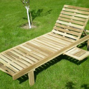 Leżak drewniany SUN tekowy - meble ogrodowe GrillBox