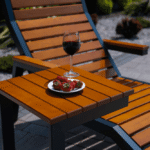 Leżak ogrodowy nowoczesny ze stolikiem