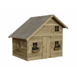 Piętrowy drewniany domek ogrodowy dla dzieci Amelia
