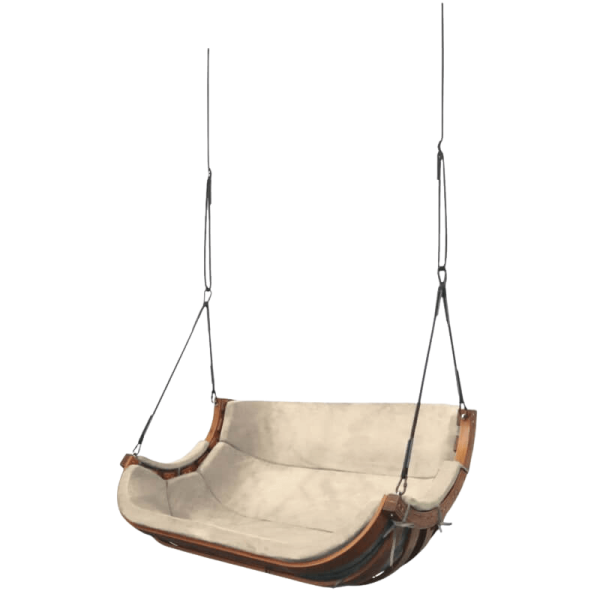 Doppel-Hängesessel für den Garten – Beige