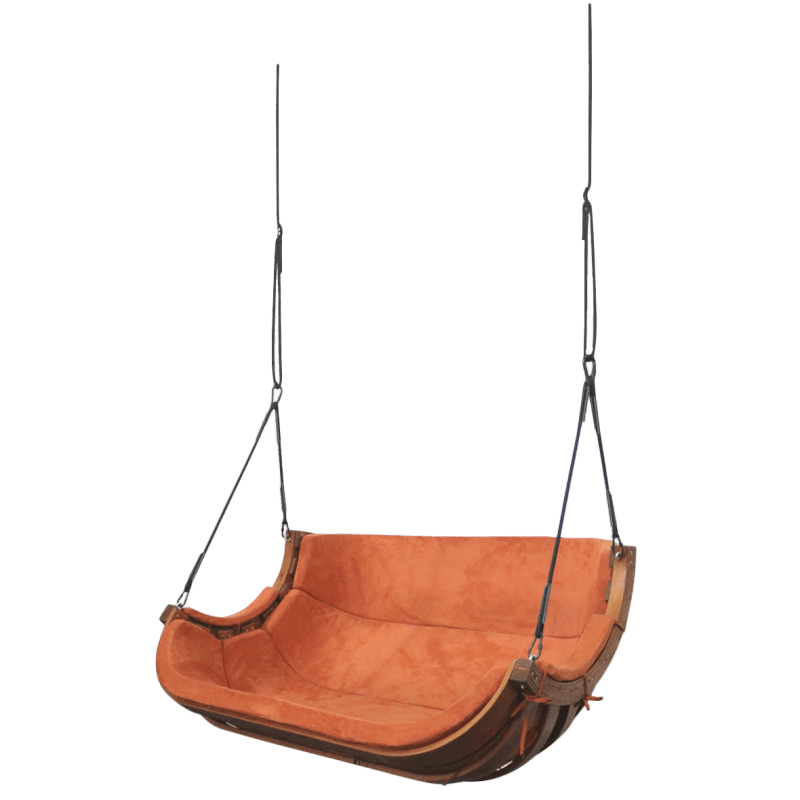 Podwójny fotel wiszący ogrodowy – terracotta