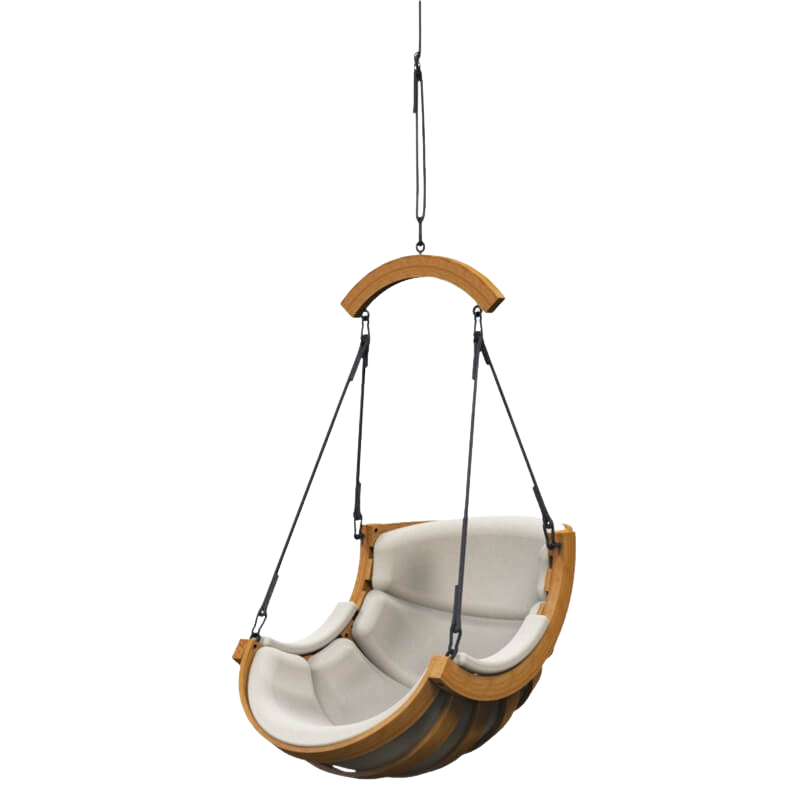 Wiszący fotel ogrodowy – beżowy