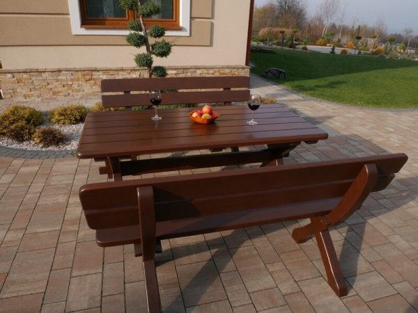 Zestaw ogrodowy Bawarski – stół 160 cm + 2 ławki 150 cm